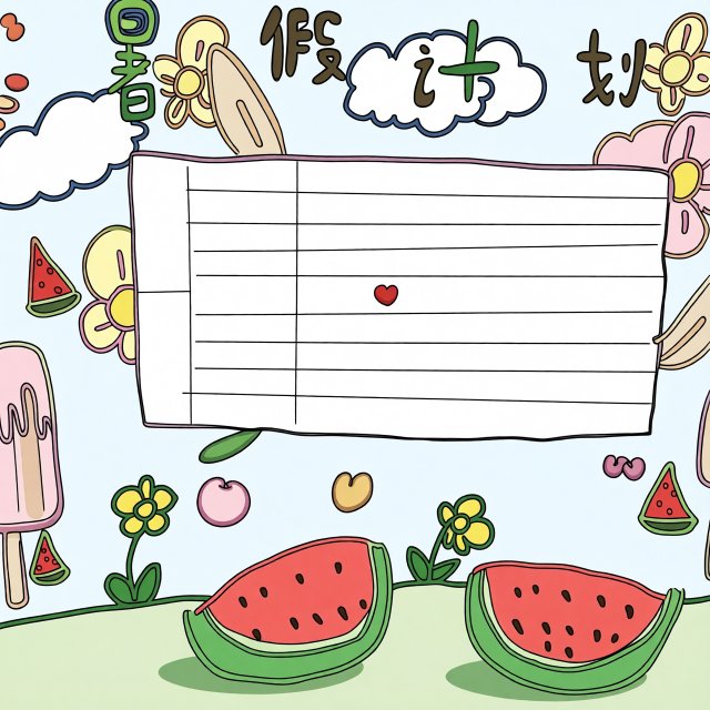 简单又漂亮的暑假计划手抄报模板，轻松制作自律一夏学生计划小报