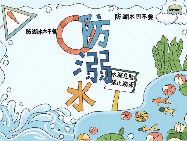 防溺水小报简单又漂亮 | 筑牢防溺防线手抄报模板 | 预防溺水知识简单好画