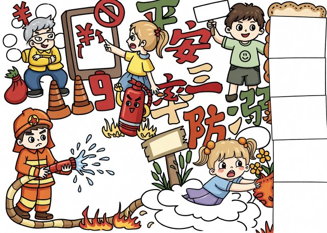 防溺水安全小报简单又漂亮，暑期手抄报模板，小学生平安伴我行设计图