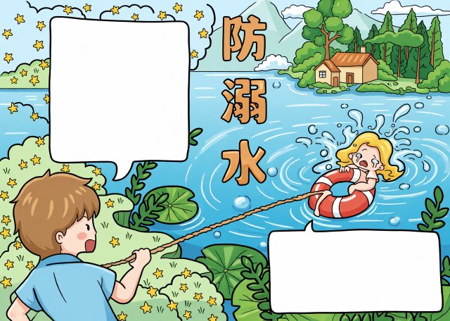 防溺水安全小报简单又漂亮 五年级防溺水安全教育手抄报模板