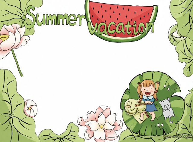 暑假英语小报简单又漂亮：Summer...