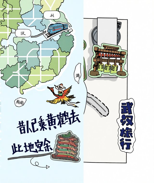 武汉旅行手抄报简单又漂亮，暑假游记模板，六年级暑假小报简单又漂亮