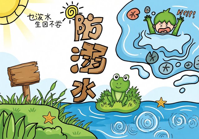 三年级防溺水小报模板，简单又漂亮！预防溺水安全知识手抄报，简单易画