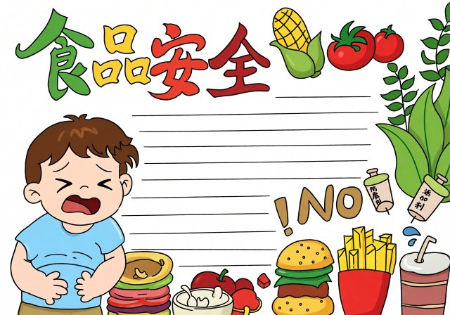 食品安全小报简单又漂亮，中小学生手抄报模板，预防食物中毒知识