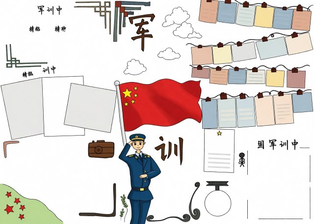 军训小报简单又漂亮：新学期开学手抄报模板，展现少年风采与爱国情怀