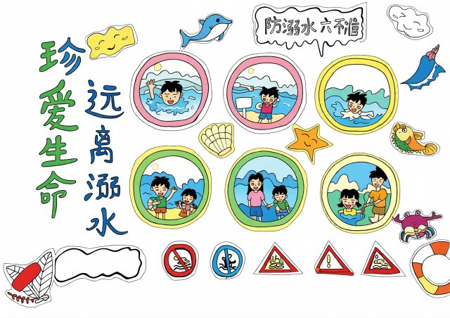 防溺水小报模板简单又漂亮！七年级预防溺水安全手抄报内容，珍爱生命主题设计