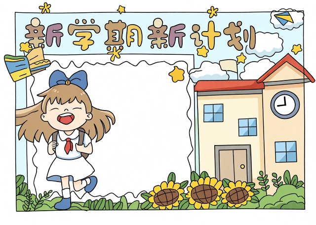 新学期新计划手抄报简单又漂亮！2025开学主题小报模板，开学季必备