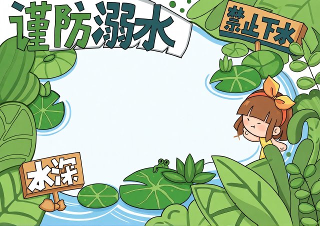 防溺水小报模板简单又漂亮，七年级防溺水安全手抄报内容，预防溺水知识宣传