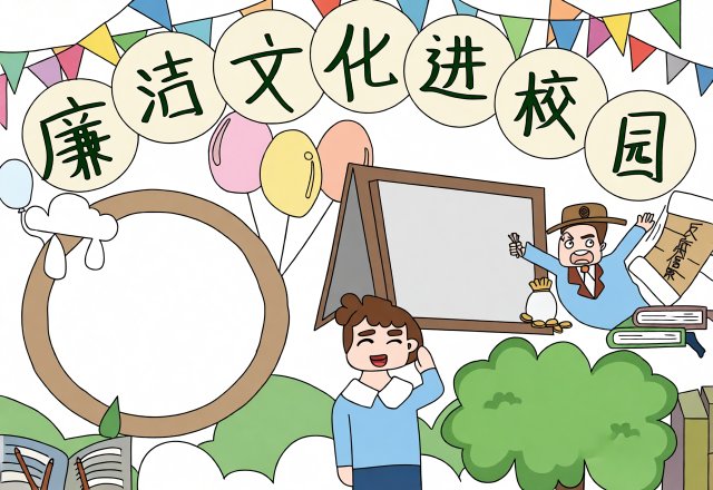 八年级开学第一课廉洁小报模板简单又漂亮，开学季手抄报内容素材图片