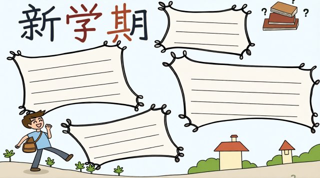 新学期小报模板简单又漂亮，开学季手抄报作品欣赏，适合小学生直接抄写