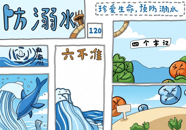 防溺水手抄报简单又漂亮，防溺水安全知识小报模板，珍爱生命预防溺水主题手抄