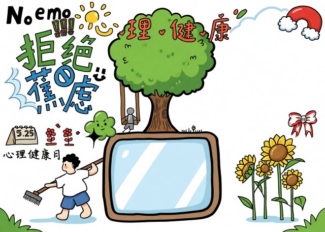 心理健康小报手抄报简单又漂亮！拒绝焦虑主题模板，适合中小学生心理健康月制作