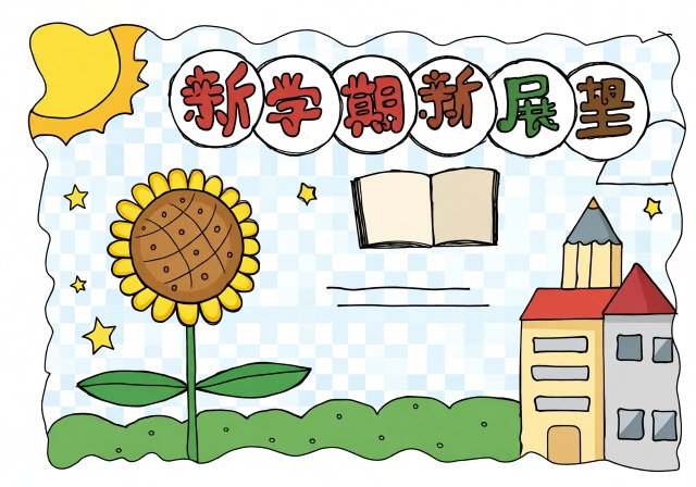 四年级新学期手抄报简单又漂亮模板，新学期新气象迎开学计划小报