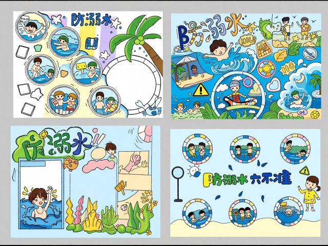 防溺水小报简单又漂亮模板，预防溺水手抄报内容素材，三年级防溺安全小报
