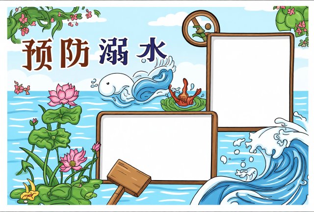 防溺水小报简单又漂亮！预防溺水手抄报模板，适合中学生制作安全知识宣传