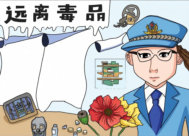 暑假安全之禁毒教育手抄报模板：简单又漂亮，小学生远离毒品安全小报内容