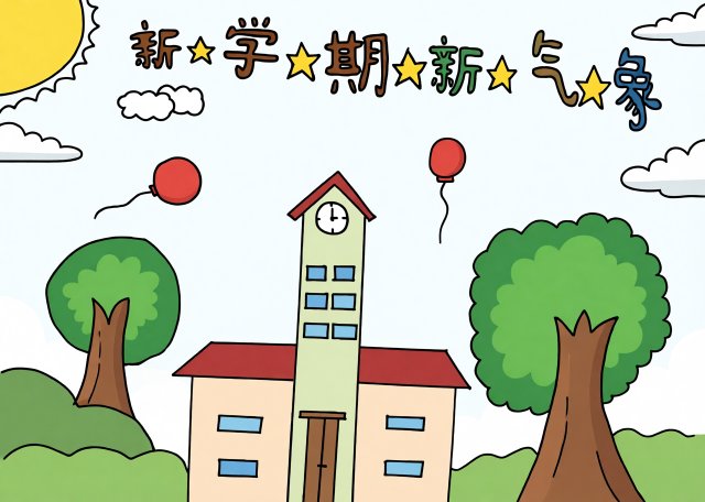 新学期新启航小报 开学手抄报简单又漂亮 2025秋季开学手抄报模板图片