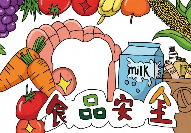 暑假安全小报：食品安全手抄报简单又漂亮，小学生暑假安全主题模板