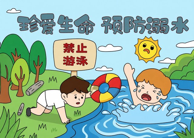 二年级防溺水安全小报简单又漂亮 珍爱生命预防溺水手抄报模板 适合小学生