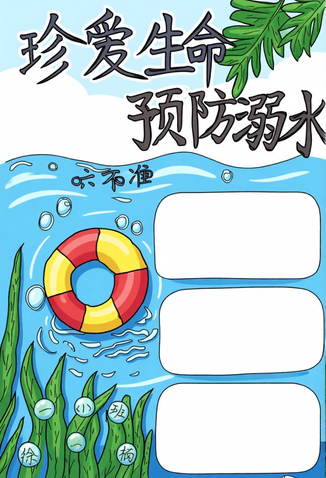 防溺水安全小报简单又漂亮！珍爱生命预防溺水手抄报模板，暑假安全教育必备