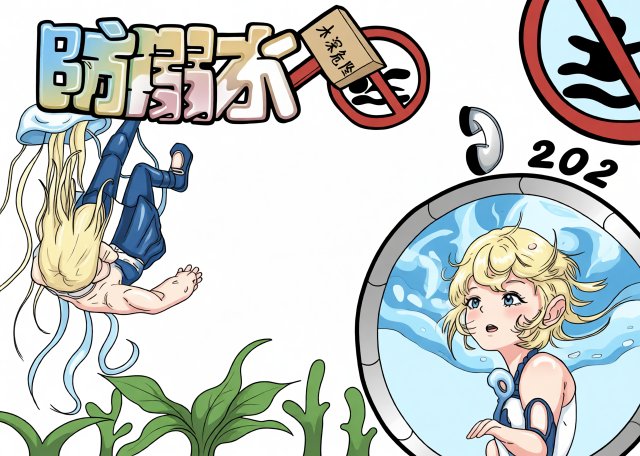 防溺水小报简单又漂亮！高中生安全教育手抄报模板，预防溺水知识内容