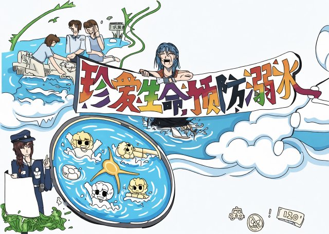 珍爱生命预防溺水小报简单又漂亮，防溺水手抄报模板，适合小学生