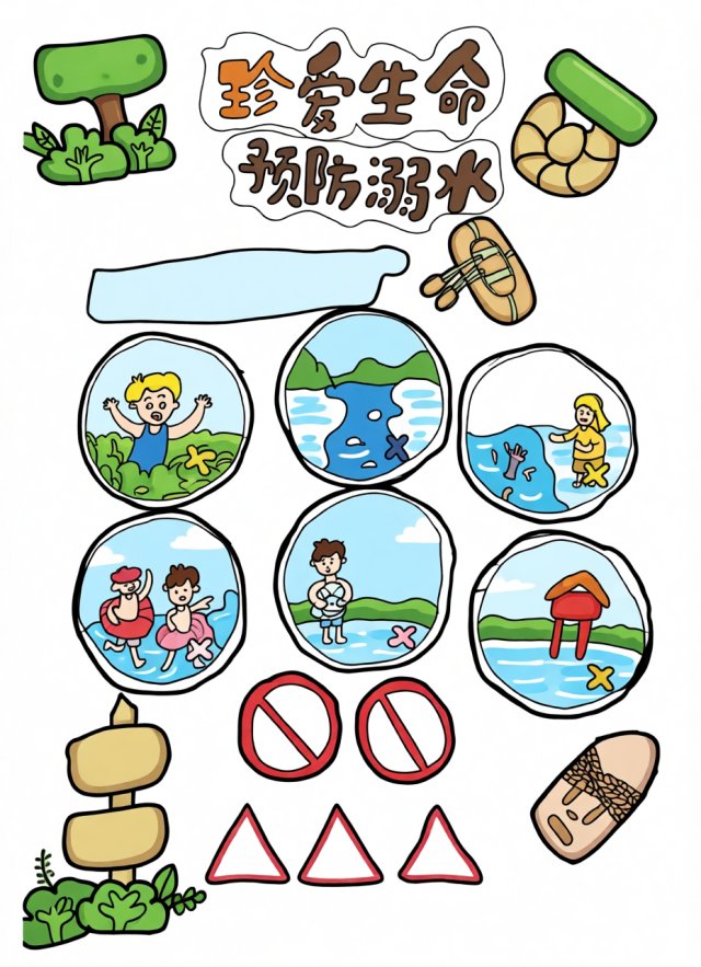 防溺水安全小报手抄报简单又漂亮_珍爱生命预防溺水主题模板